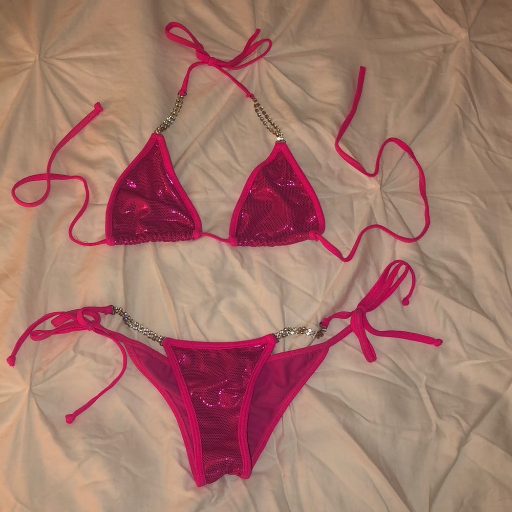 Shimmery Pink Competition Bikini